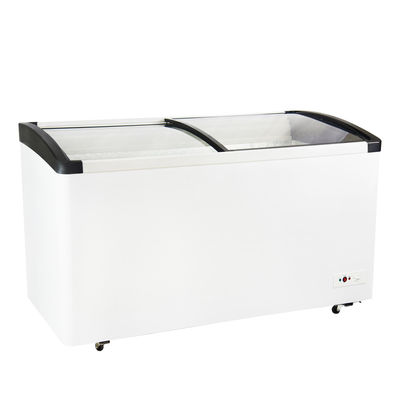 358L Glass Door Deep Chest Ice Cream Display Freezer