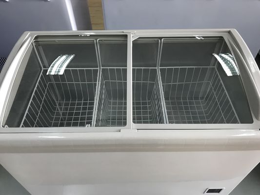 358L Glass Door Deep Chest Ice Cream Display Freezer