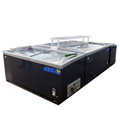 Curved Glass Island Seafood Meat Display Freezer