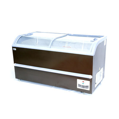 Curved Glass Island Seafood Meat Display Freezer
